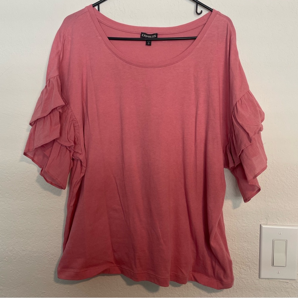 Women's Pink Ruffle Top